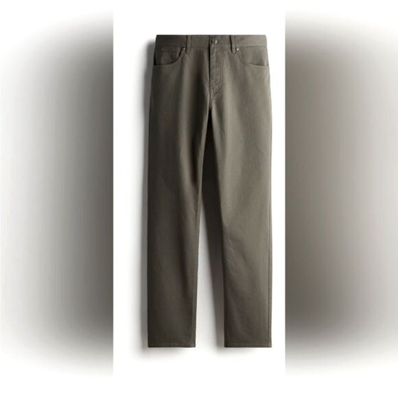 New H&M Men's Olive twill Green Pants - Picture 2 of 2